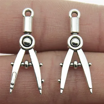WYSIWYG 15pcs Charms Study Dividers Compasses 28x10mm Antique Silver Color Plated Architect Compass Pendant
WYSIWYG 15pcs Charms Study Dividers Compasses 28x10mm Antique Silver Color Plated Architect Compass Pendant