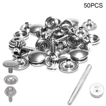 50Pcs Push Button Set Stainless Steel Snap Buttons Kit With Tools for Tarpaulin Camping Sewing AA
50Pcs Push Button Set Stainless Steel Snap Buttons Kit With Tools for Tarpaulin Camping Sewing AA