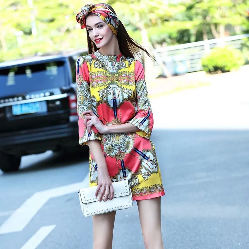 Top Fashion Baroque Rich Red Carpet Women Spring&Summer Dress Catwalk Stylish Dress,S-XL(With Scarves)
Top Fashion Baroque Rich Red Carpet Women Spring&Summer Dress Catwalk Stylish Dress,S-XL(With Scarves)