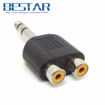6.35mm Stereo Plug male to two AV RCA socket female Audio extension Adaptor Nickel Plated
6.35mm Stereo Plug male to two AV RCA socket female Audio extension Adaptor Nickel Plated