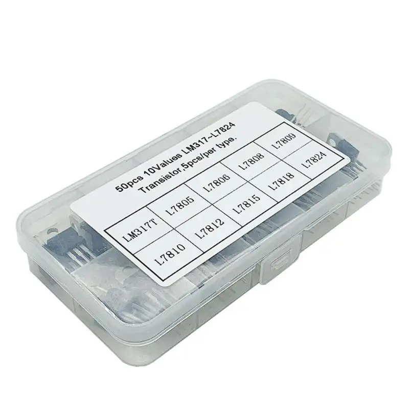 50pcs/set L7805-L7824 LM317T Voltage Regulator IC Stabilizers Tube Triode Electrical Equipment & Supplies
50pcs/set L7805-L7824 LM317T Voltage Regulator IC Stabilizers Tube Triode Electrical Equipment & Supplies