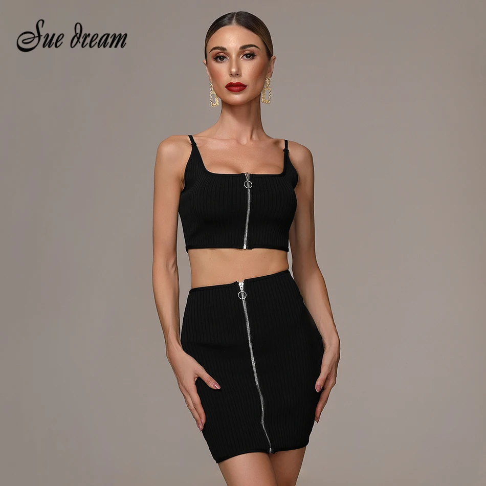 2019 summer new women's fashion sexy 2 piece two-piece front zipper design spaghetti belt club party bandage dress bodycon
2019 summer new women's fashion sexy 2 piece two-piece front zipper design spaghetti belt club party bandage dress bodycon