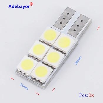 10 pcs/lot T10 194 168 501 6 LED 5050 SMD White Car Auto Side Wedge Tail Turn Lights Lamp Bulb DC 12V No + and - Adebayor
10 pcs/lot T10 194 168 501 6 LED 5050 SMD White Car Auto Side Wedge Tail Turn Lights Lamp Bulb DC 12V No + and - Adebayor