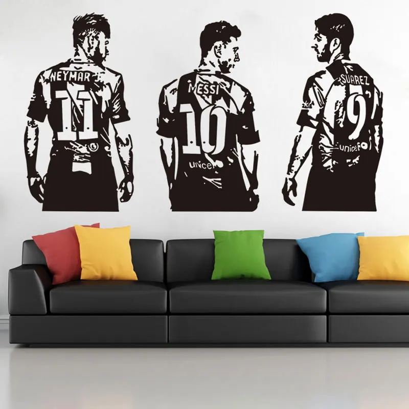 New style Lionel messi, neymar and luis suarez Football Star Wall Stickers DIY Home For Kids Room Mural art FC wallpaper poster
New style Lionel messi, neymar and luis suarez Football Star Wall Stickers DIY Home For Kids Room Mural art FC wallpaper poster