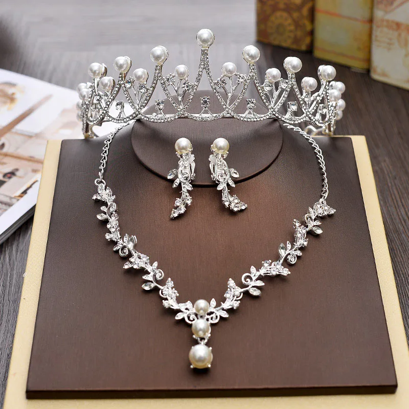 Fashion Bridal Jewelry Sets Simulated Pearl Tiara Necklace Earrings Clip Tiaras Wedding Birthday Party Women Hair Jewelry HG214
Fashion Bridal Jewelry Sets Simulated Pearl Tiara Necklace Earrings Clip Tiaras Wedding Birthday Party Women Hair Jewelry HG214