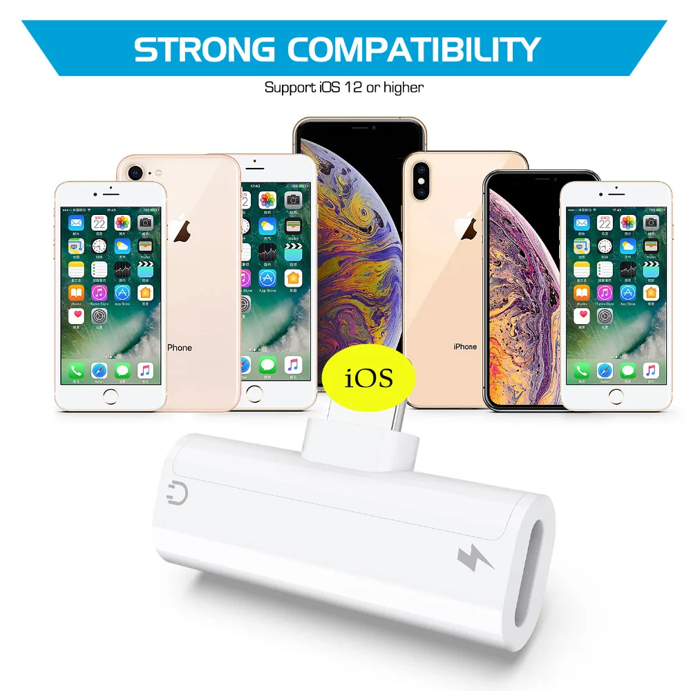 Мини otg двойной разветвитель для iphone 7 8 X XS XR адаптер наушников аудио конвертер