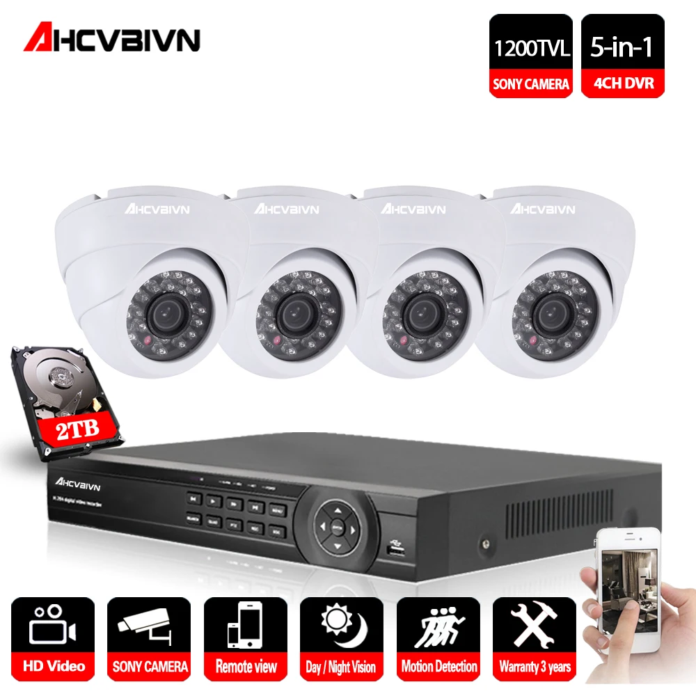 AHCVBIVN 4CH 1080P HDMI DVR 1200TVL 720P HD Dome Indoor Security Camera System 4 Channel CCTV DVR Kit night vision Camera Set
AHCVBIVN 4CH 1080P HDMI DVR 1200TVL 720P HD Dome Indoor Security Camera System 4 Channel CCTV DVR Kit night vision Camera Set