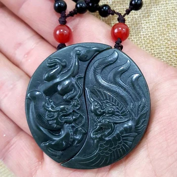 Pure manual sculpture dark green gossip longfeng to token pendant bead necklace for men and women lovers style
Pure manual sculpture dark green gossip longfeng to token pendant bead necklace for men and women lovers style