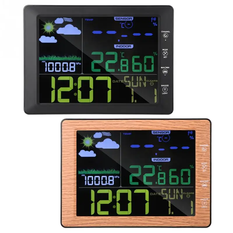 TS-8210 Smart Home Atomic Wireless Weather Station Barometer Indoor Outdoor Wireless Sensor Clock Color Screen Weather Station
TS-8210 Smart Home Atomic Wireless Weather Station Barometer Indoor Outdoor Wireless Sensor Clock Color Screen Weather Station