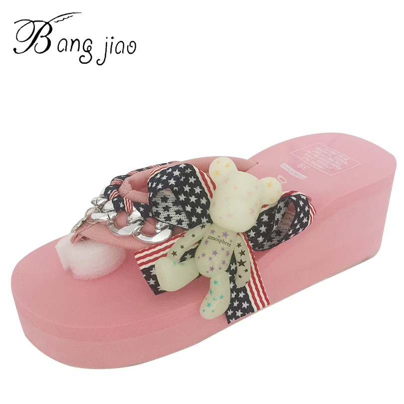 DIY Handmade Cute Bear Flip Flops Women Bohemia Beach Flip Flops Wedges Sandal Quality-EVA Sandalias Shoes Woman 2D28
DIY Handmade Cute Bear Flip Flops Women Bohemia Beach Flip Flops Wedges Sandal Quality-EVA Sandalias Shoes Woman 2D28