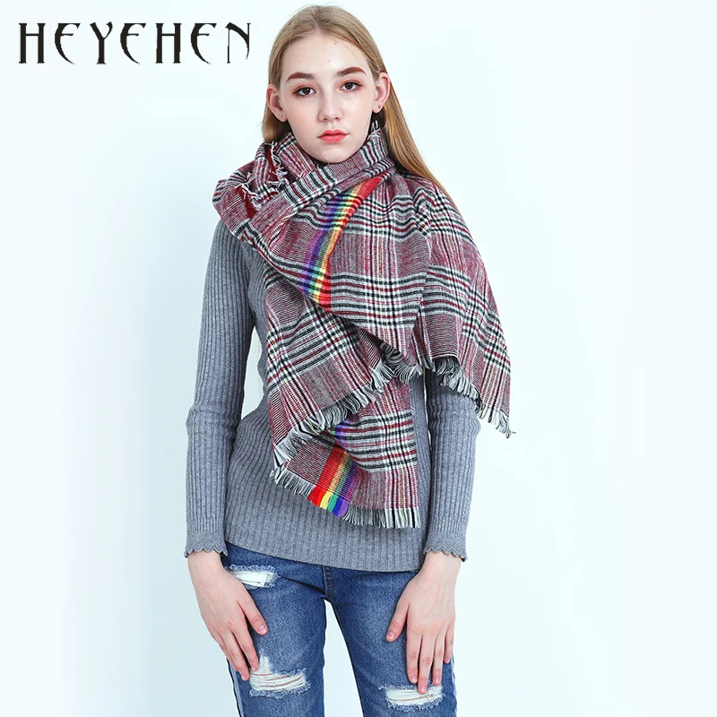 Women Fashion Luxury Brand Plaid Rainbow Scarf Winter Acrylic Warm Long Shawl Pashmina Blanket Soft High Quality Big Size 80*200
Women Fashion Luxury Brand Plaid Rainbow Scarf Winter Acrylic Warm Long Shawl Pashmina Blanket Soft High Quality Big Size 80*200