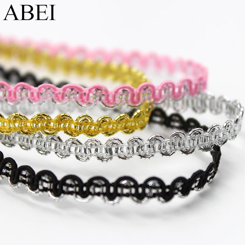 20yards/lot 5mm Gold Silver Pink Black for optional Polyester Lace Trims Diy Wedding Party Crafts Dancing Dress Ribbon Decors
20yards/lot 5mm Gold Silver Pink Black for optional Polyester Lace Trims Diy Wedding Party Crafts Dancing Dress Ribbon Decors
