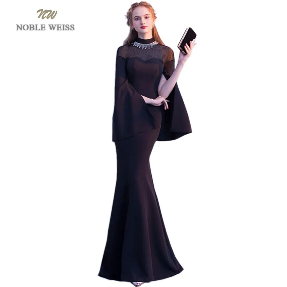 NOBLE WEISS Black Evening Dresses Mermaid Robe De Soiree Floor-Length Sexy Party Prom Dress With Long Sleeves
NOBLE WEISS Black Evening Dresses Mermaid Robe De Soiree Floor-Length Sexy Party Prom Dress With Long Sleeves