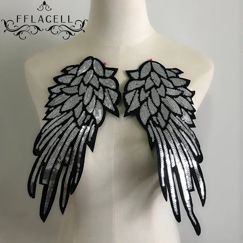 FFLACELL 1 pair Sequins patch DIY Wings patches for clothes Sew-on embroidered patch motif applique
FFLACELL 1 pair Sequins patch DIY Wings patches for clothes Sew-on embroidered patch motif applique
