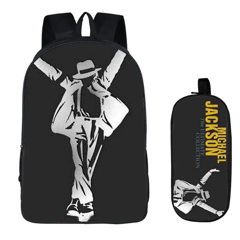 2PC Set with Pencil Case Student Backpacks Female DIY Michael Jackson Printing Children SchoolBags For Boys Kids Men Book Bag
2PC Set with Pencil Case Student Backpacks Female DIY Michael Jackson Printing Children SchoolBags For Boys Kids Men Book Bag