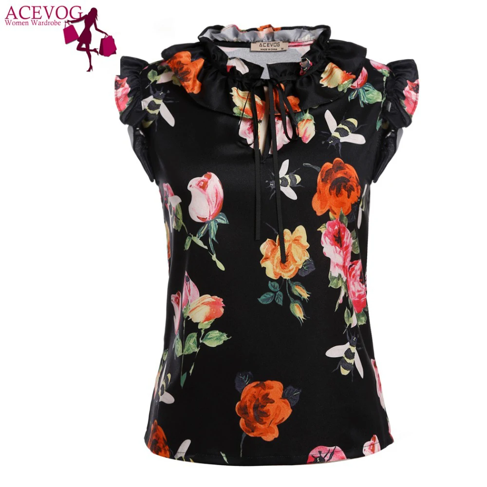 ACEVOG Vintage Camis Women Tops Flower Lace-up Vest Casual Doll Collar Sleeveless Prints Ruffle Pullover Holiday Lady Tank Tops
ACEVOG Vintage Camis Women Tops Flower Lace-up Vest Casual Doll Collar Sleeveless Prints Ruffle Pullover Holiday Lady Tank Tops