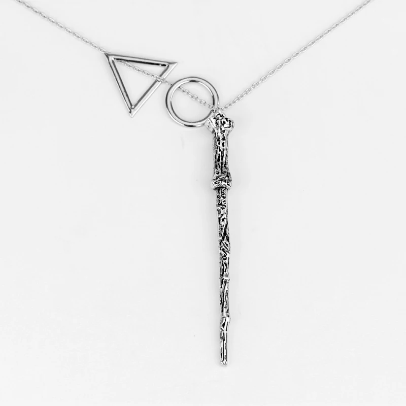Classic Movie Magic Wand The Deathly Hallows Pendant Necklace Jewelry High Quality Metal Movie Magic Stick Clavicle Necklace
Classic Movie Magic Wand The Deathly Hallows Pendant Necklace Jewelry High Quality Metal Movie Magic Stick Clavicle Necklace