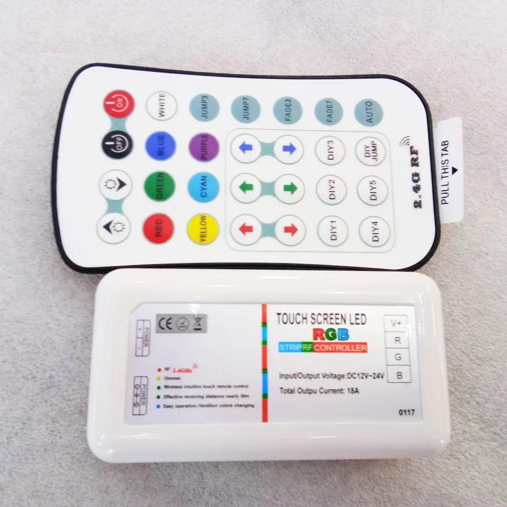 3 channel 2.4G wireless touch screen LED RGB strip RF controller DC12-24V 18A 28key RF remote For 5050 2835 3528 3014 RGB strip
3 channel 2.4G wireless touch screen LED RGB strip RF controller DC12-24V 18A 28key RF remote For 5050 2835 3528 3014 RGB strip