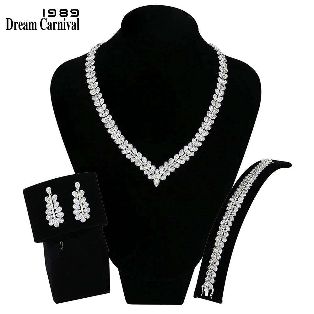 DreamCarnival 1989 Dubai Jewellery Sets for Women 2-Tone Color White Cubic Zirconia Arabic Deluxe Wedding Bijoux Mariage SN06173
DreamCarnival 1989 Dubai Jewellery Sets for Women 2-Tone Color White Cubic Zirconia Arabic Deluxe Wedding Bijoux Mariage SN06173