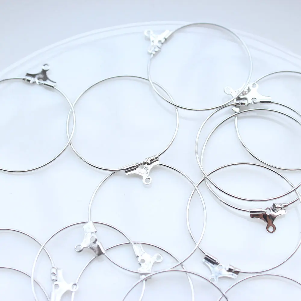 250pcs big Earring Hoops Silver tone brass 30mm w/ dangle holes earloops earwires earrings wire finding
250pcs big Earring Hoops Silver tone brass 30mm w/ dangle holes earloops earwires earrings wire finding