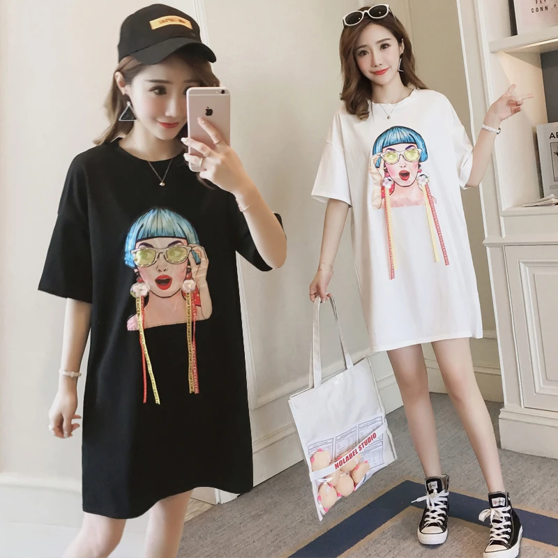 Women 2019 Hip Hop Fashion Short Sleeve Summer T-shirts Woman Painting Girl Tape Earring Loose Cotton Tshirt
Women 2019 Hip Hop Fashion Short Sleeve Summer T-shirts Woman Painting Girl Tape Earring Loose Cotton Tshirt