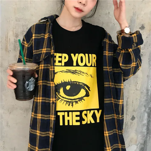 Letter Eye Printed Casual Fashion Basic All Match 2019 New Arrival Short Sleeve Female Women Street Short Sleeve T-shirts
Letter Eye Printed Casual Fashion Basic All Match 2019 New Arrival Short Sleeve Female Women Street Short Sleeve T-shirts