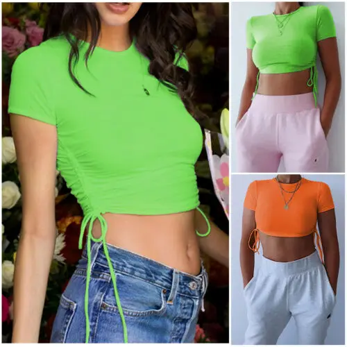 Summer New Women Side Drawstring Camis Shirts Fashion Ladies Girls Clubwear Short Tank Tops Casual Female Solid Crop Top Tees
Summer New Women Side Drawstring Camis Shirts Fashion Ladies Girls Clubwear Short Tank Tops Casual Female Solid Crop Top Tees