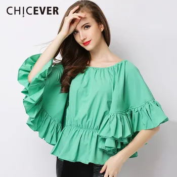 CHICEVER Lace Up Women's Shirt Blouses Slash Neck Three Quarter Batwing Sleeve Slim Bandage Short Top Korean Fashion Clothing
CHICEVER Lace Up Women's Shirt Blouses Slash Neck Three Quarter Batwing Sleeve Slim Bandage Short Top Korean Fashion Clothing
