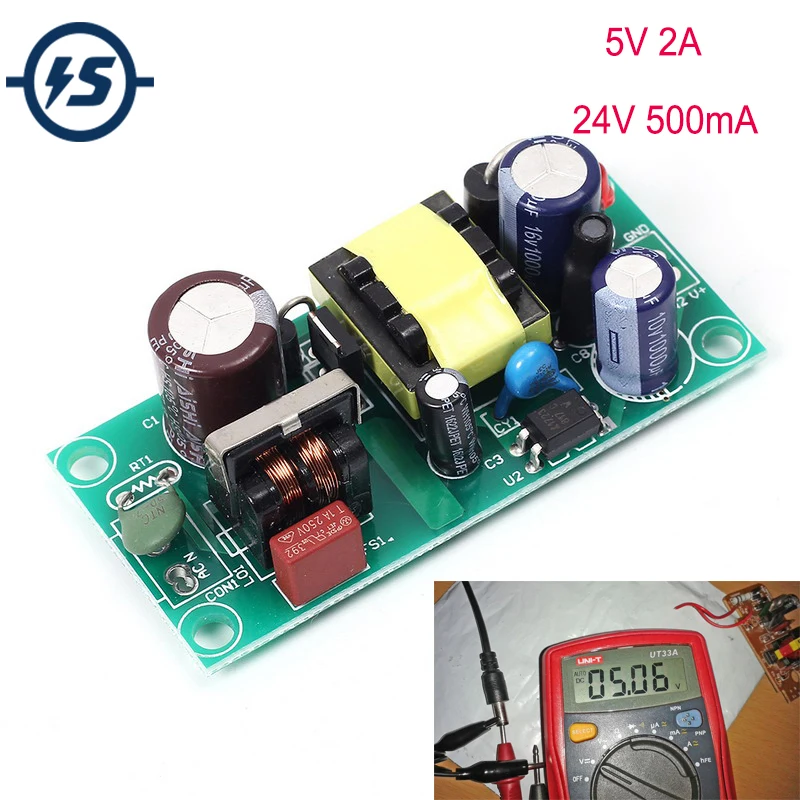 AC-DC Switching Power Module Isolated 5V 2A 24V 500mA Power Switch 220V to 5V/24V Step Down Buck Converter Bare Circuit Board
AC-DC Switching Power Module Isolated 5V 2A 24V 500mA Power Switch 220V to 5V/24V Step Down Buck Converter Bare Circuit Board
