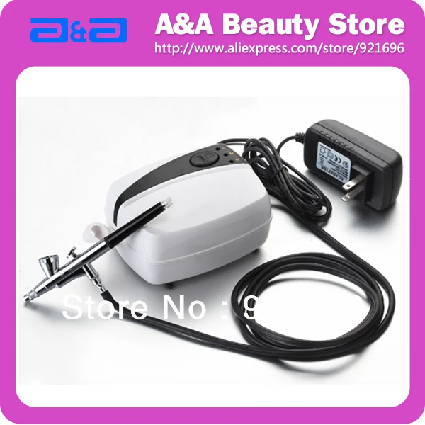 Portable Airbrush Nail Art Set with Mini Compressor & Airbrush 0.4mm Nozzle, Hose, Adaptor Free
