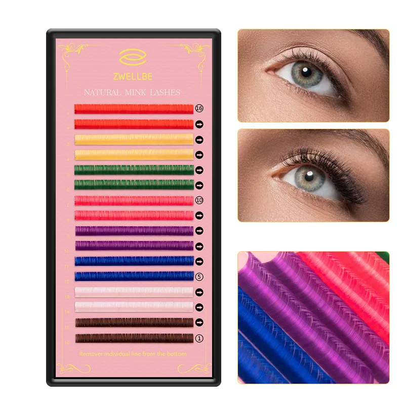zwellbe 16Rows 8 Colors Colored Eyelash Extension 8-15mm Faux Mink Color Eyelashes Colorful Cilia Eyelash Extension Makeup Tool
zwellbe 16Rows 8 Colors Colored Eyelash Extension 8-15mm Faux Mink Color Eyelashes Colorful Cilia Eyelash Extension Makeup Tool