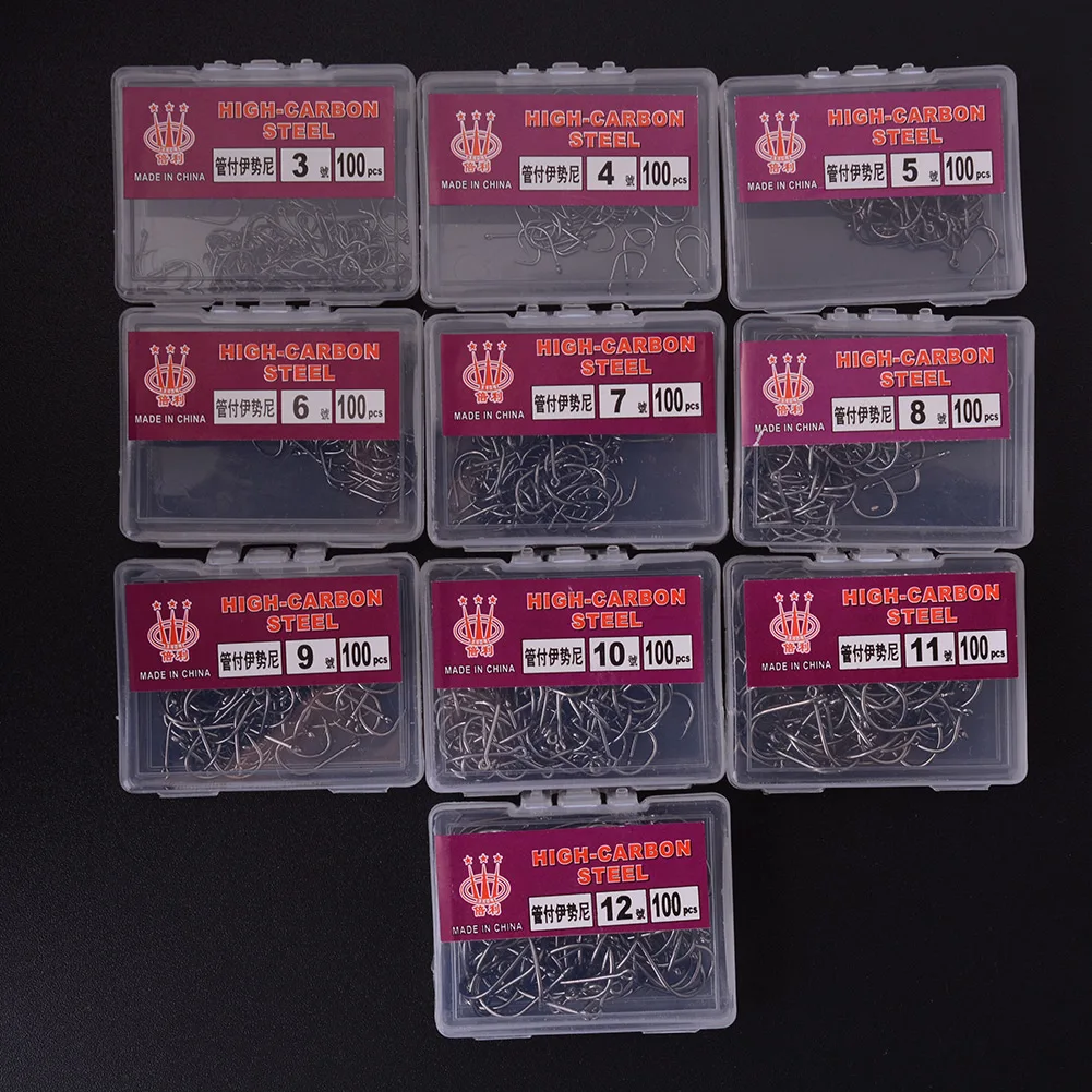 1000pcs/10packs 3#-12# Sizes Carp Assorted Fishing Bait Sharpened Hook Fishhook Carbon Steel Barbed Hook
1000pcs/10packs 3#-12# Sizes Carp Assorted Fishing Bait Sharpened Hook Fishhook Carbon Steel Barbed Hook