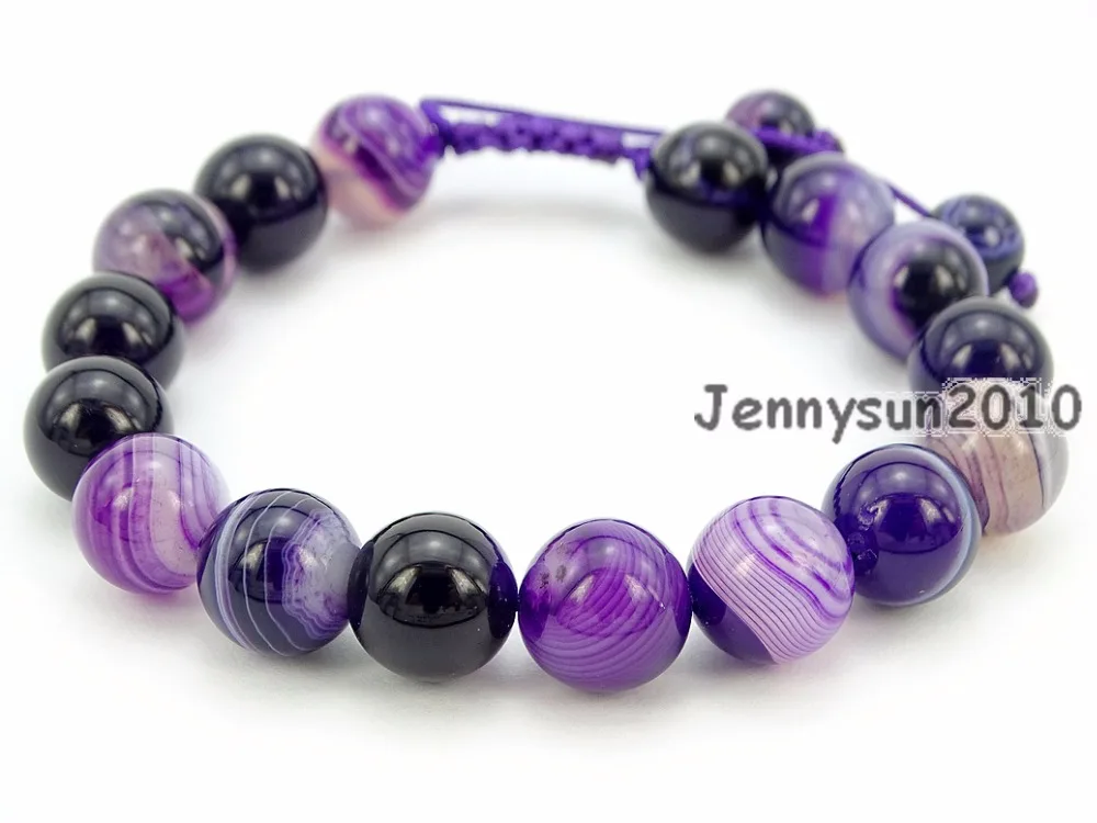 Handmade 10mm Adjustable Natural Purple Stripe Ag-ate Gems Stone Round Beads Bracelet Healing Reiki 5 Strands/Pack
Handmade 10mm Adjustable Natural Purple Stripe Ag-ate Gems Stone Round Beads Bracelet Healing Reiki 5 Strands/Pack