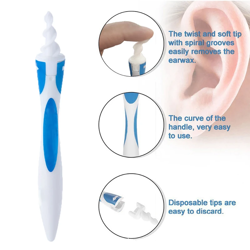 16 Tips Rotating Smart Ear Cleaner Earpick Easy Earwax Removal Soft Spiral Cleaner Prevent Ear-pick Clean Tools Ear Care Kit
16 Tips Rotating Smart Ear Cleaner Earpick Easy Earwax Removal Soft Spiral Cleaner Prevent Ear-pick Clean Tools Ear Care Kit