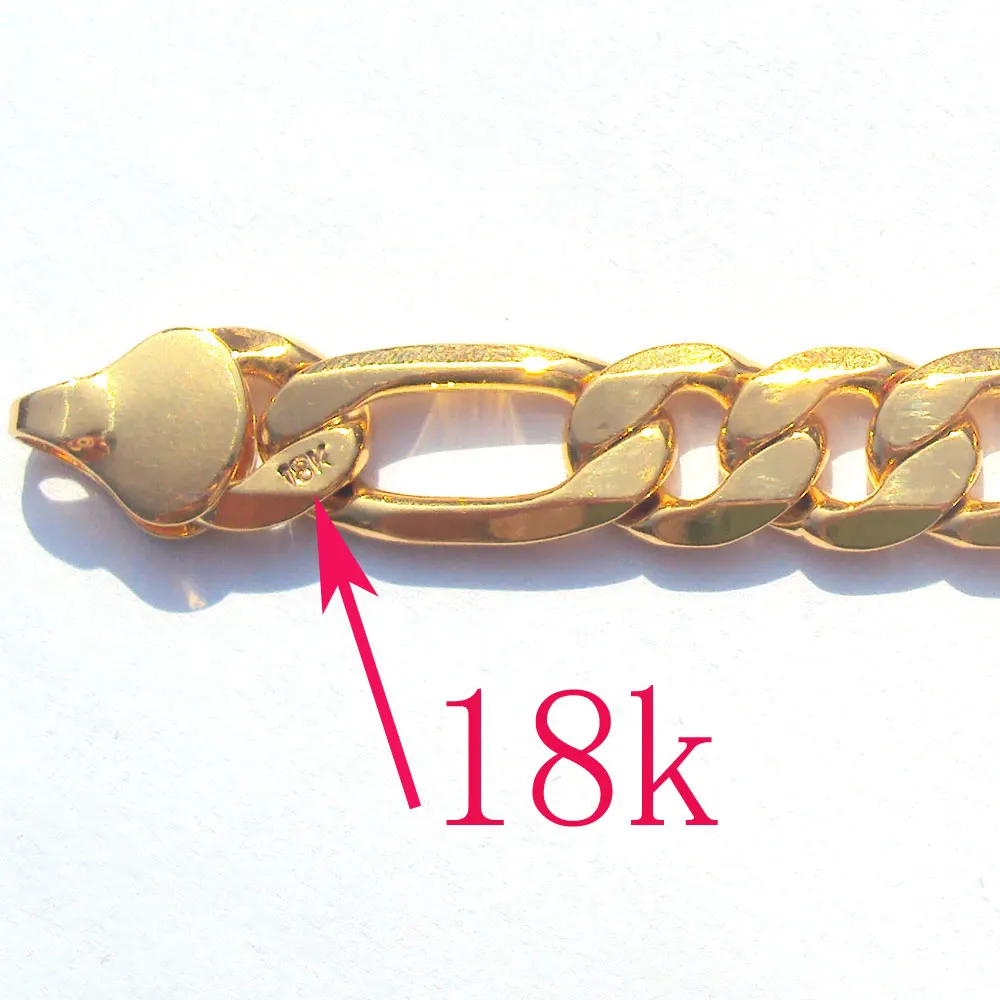 18 k Solid GoldGF AUTHENTIC FINISH 18 k stamped 10mm fine Figaro Chain necklace Men's Made In Best 600mm
18 k Solid GoldGF AUTHENTIC FINISH 18 k stamped 10mm fine Figaro Chain necklace Men's Made In Best 600mm