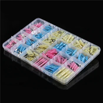 240PCS 3 Sizes Waterproof Insulated Heat Shrink Electrical Ring Spade Fork Butt Splice Crimp Terminal Connector Kit with Box
240PCS 3 Sizes Waterproof Insulated Heat Shrink Electrical Ring Spade Fork Butt Splice Crimp Terminal Connector Kit with Box