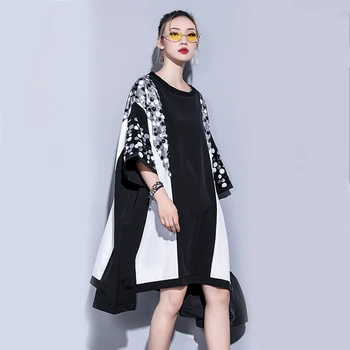 Spring Patchwork Sequined Women Dress O Neck Short Sleeve Loose Slim Irregular Hem Knee-length Dresses 2019 New Tide
Spring Patchwork Sequined Women Dress O Neck Short Sleeve Loose Slim Irregular Hem Knee-length Dresses 2019 New Tide