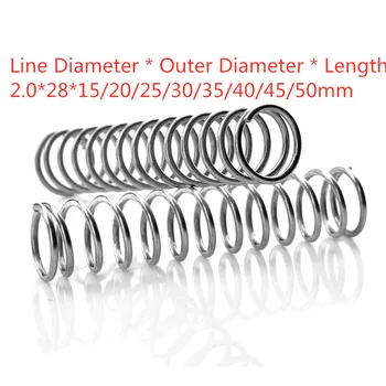 10 standard stainless steel short strong compression springs, diameter 2.0 * length 28 * length 15-50
10 standard stainless steel short strong compression springs, diameter 2.0 * length 28 * length 15-50