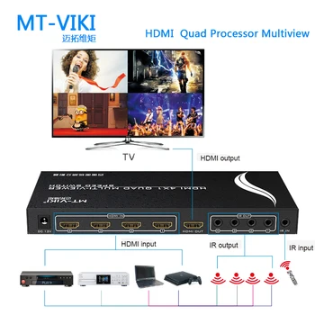 MT-VIKI hdmi quad screen splitter 4 port hdmi multiviewer with 3 display mode select switch by panel button and IR MT-SW041 
MT-VIKI hdmi quad screen splitter 4 port hdmi multiviewer with 3 display mode select switch by panel button and IR MT-SW041