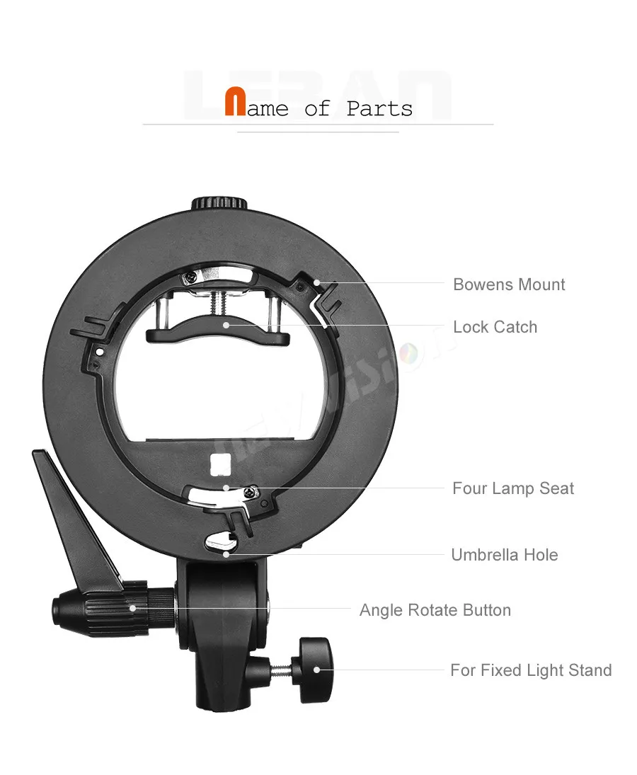 PRO Godox S-Type Bracket Bowens S Mount Holder for Speedlite Flash Snoot Softbox Beauty Dish Honeycomb