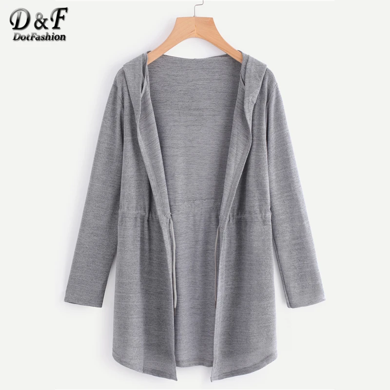 Dotfashion Grey Drawstring Waist Hooded Marled Cardigan 2019 Spring Autumn Women Casual Clothing Round Neck Long Sleeve Sweater
Dotfashion Grey Drawstring Waist Hooded Marled Cardigan 2019 Spring Autumn Women Casual Clothing Round Neck Long Sleeve Sweater