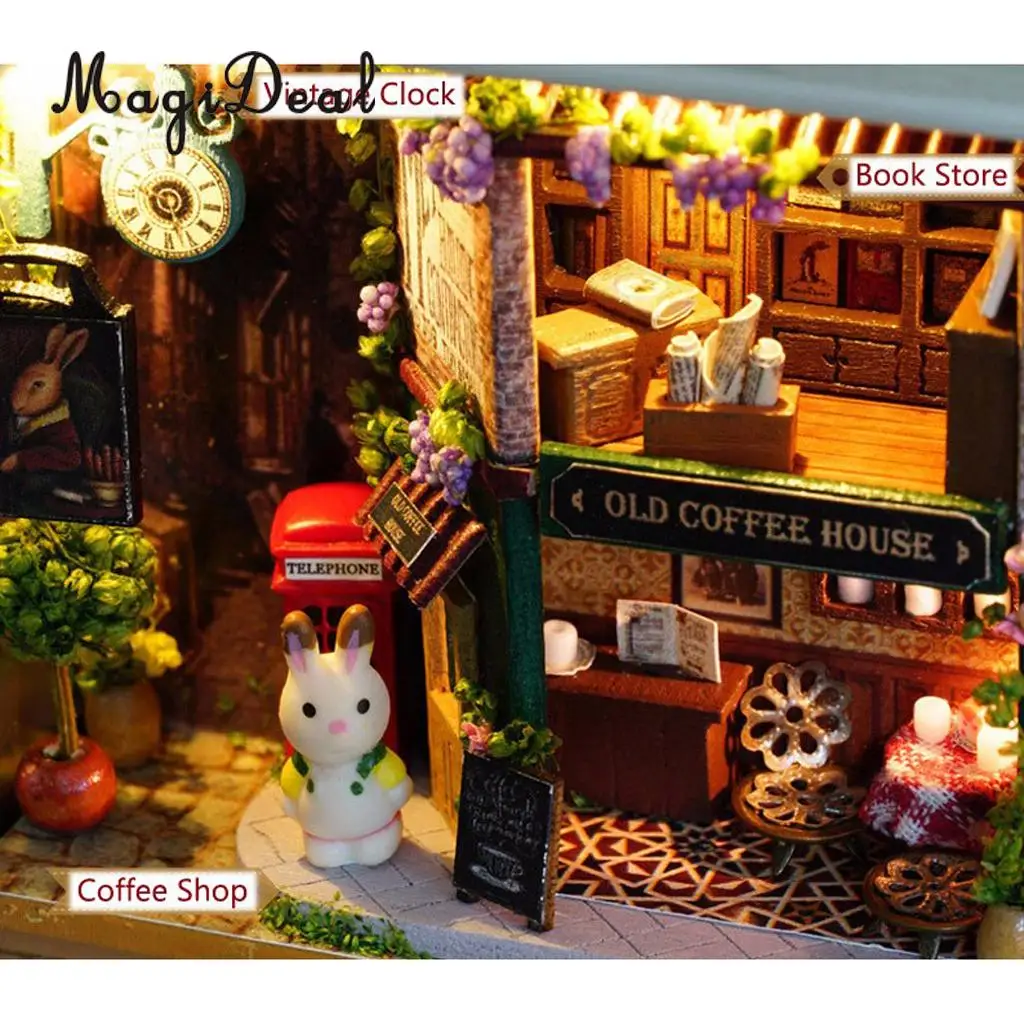 1Set DIY Handicraft Tin Box Wood Miniature Dollhouse Theatre Series for Room Home Desk Decor Novelty Friends Birthday Gift