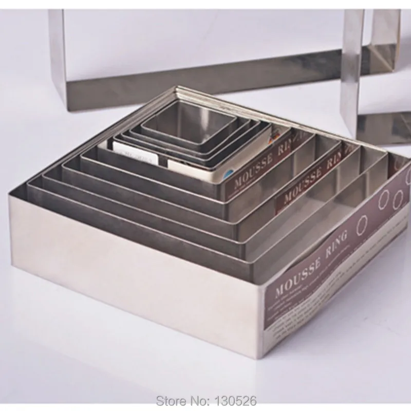 1Pcs Hot New 4-14 inches Square shape stainless steel cutter mousse cake ring mold bakery supplies Bakeware Kitchen Accessories
1Pcs Hot New 4-14 inches Square shape stainless steel cutter mousse cake ring mold bakery supplies Bakeware Kitchen Accessories