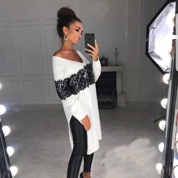 Casual Women Long Sleeve Lace Mini Dress Casual Knit V Neck Long Sweater Jumper Long Top Shirt
Casual Women Long Sleeve Lace Mini Dress Casual Knit V Neck Long Sweater Jumper Long Top Shirt