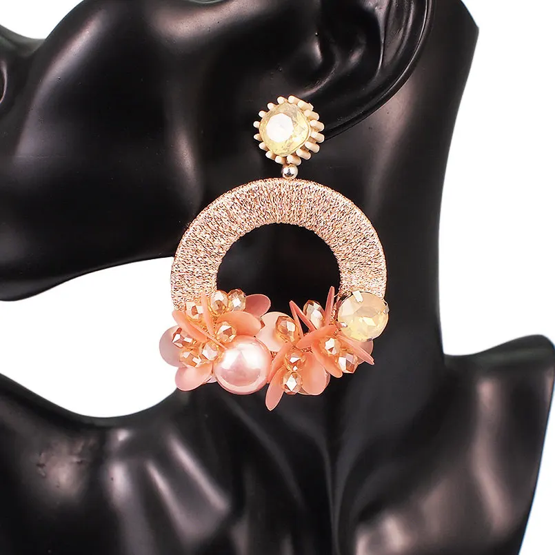 MANILAI Bohemia Circular Statement Drop Earrings For Women Luxury Multicolor Resin Bead Dangle Earrings Wedding Jewelry MANILAI Bohemia Circular Statement Drop Earrings For Women Luxury Multicolor Resin Bead Dangle Earrings Wedding Jewelry