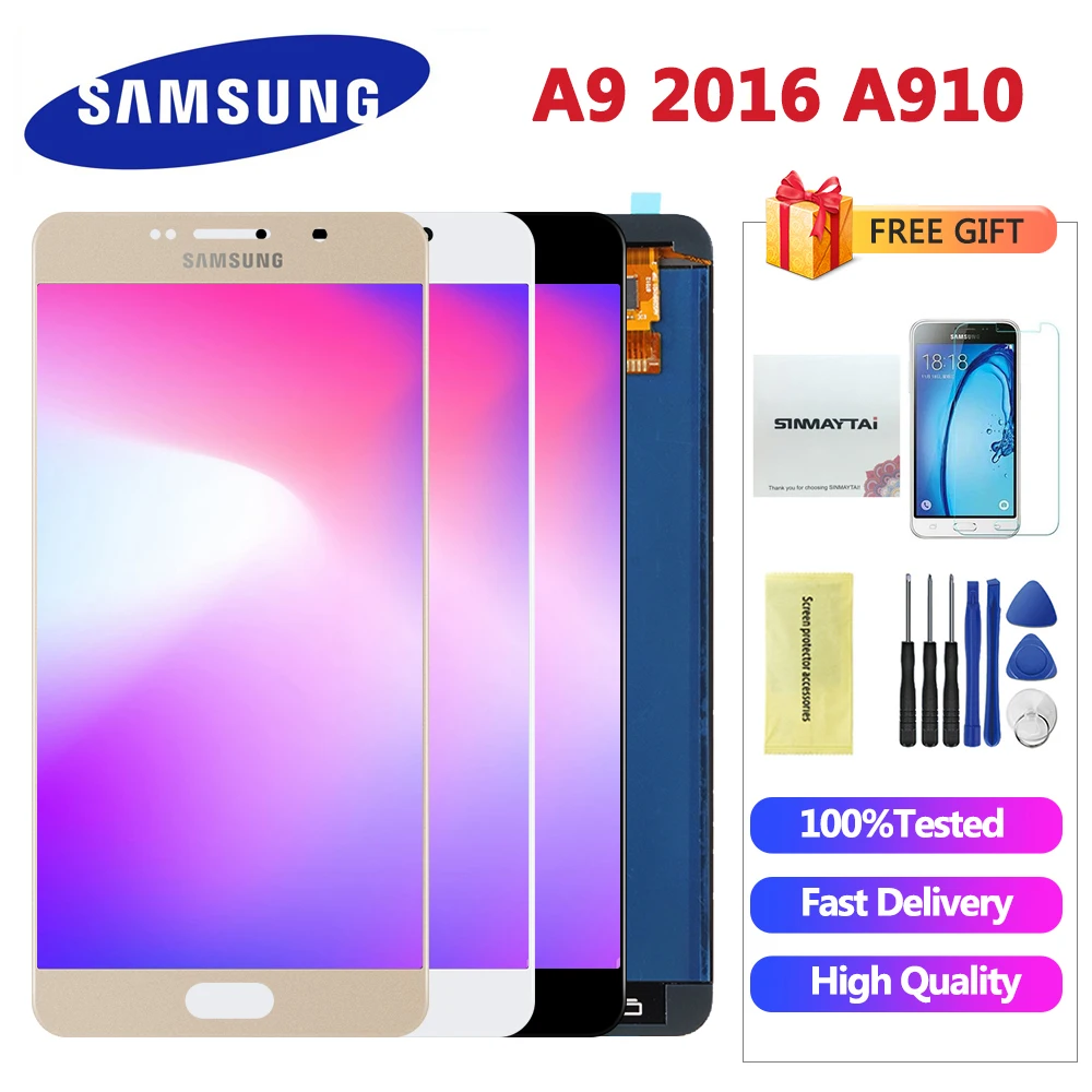 A910 lcd Display for SAMSUNG Galaxy A9 LCD Screen Touch Digitizer 2016 A9 Pro A910 A9100 Display Replacement
A910 lcd Display for SAMSUNG Galaxy A9 LCD Screen Touch Digitizer 2016 A9 Pro A910 A9100 Display Replacement
