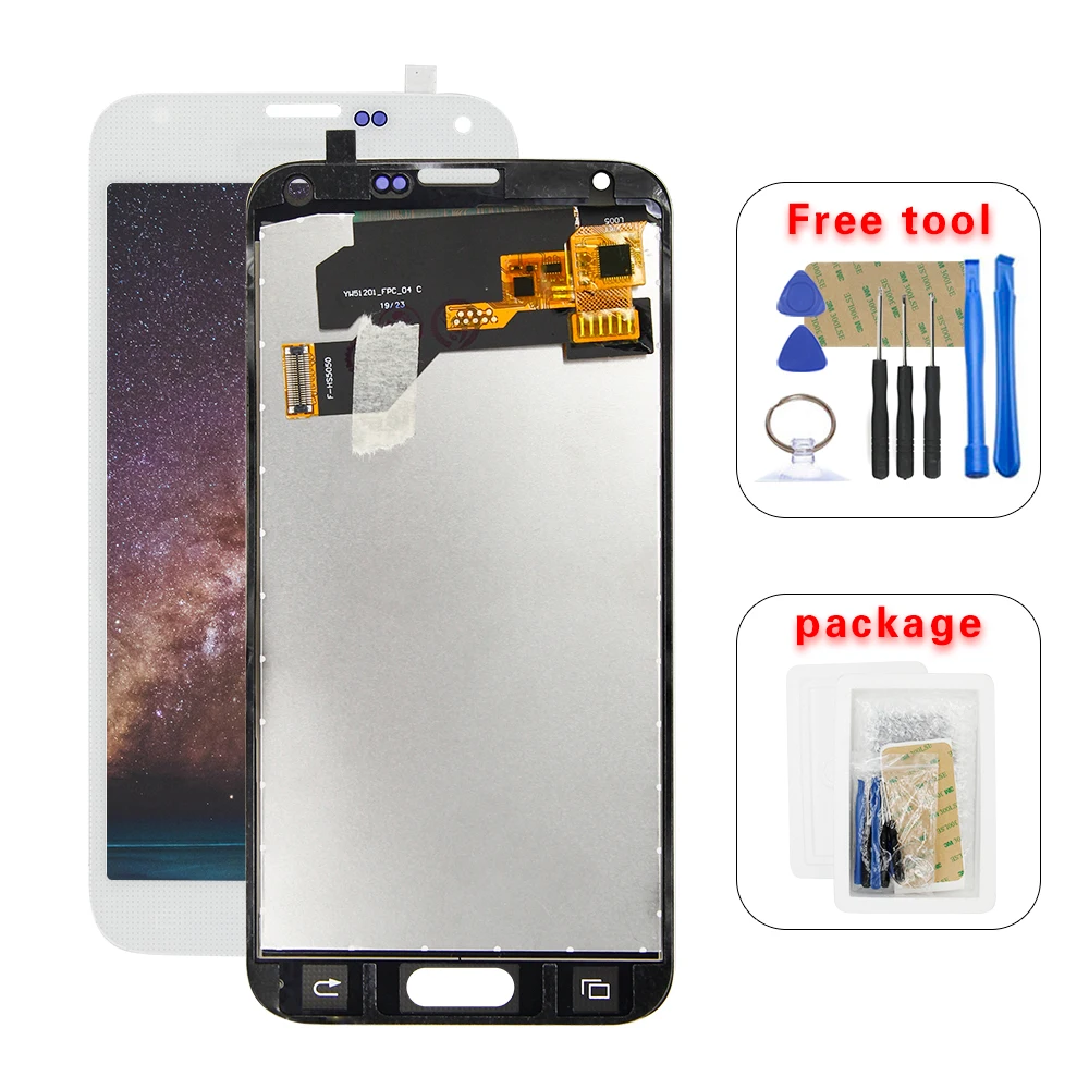 100% Tested LCD For SAMSUNG Galaxy S5 i9600 G900 G900A G900F LCD Display Digitizer Touch Panel Screen Assembly+Free Tools
100% Tested LCD For SAMSUNG Galaxy S5 i9600 G900 G900A G900F LCD Display Digitizer Touch Panel Screen Assembly+Free Tools