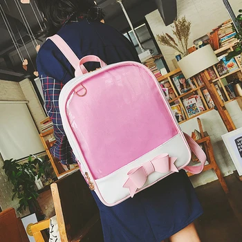 50pcs/lot New Harajuku Candy Color PVC Transparent Bow Backpack Flower Zipper Women Clear Daily Backpack Girls School Bag
50pcs/lot New Harajuku Candy Color PVC Transparent Bow Backpack Flower Zipper Women Clear Daily Backpack Girls School Bag
