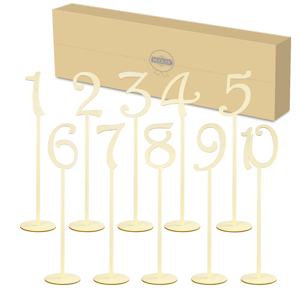 NUOLUX 10pcs 1-10 Wooden Table Numbers With Holder Base Seat Number Cards For Wedding Birthday Banquet Home Party Decoration
NUOLUX 10pcs 1-10 Wooden Table Numbers With Holder Base Seat Number Cards For Wedding Birthday Banquet Home Party Decoration