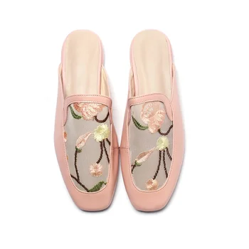 2019 summer women's slippers fashion embroidered breathable mesh fabric comfortable inner square toe shoes female slippers
2019 summer women's slippers fashion embroidered breathable mesh fabric comfortable inner square toe shoes female slippers